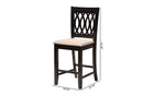 Kiara Modern Beige Fabric and Espresso Brown Counter Stool Baxton