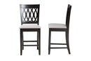 Kiara Modern Gray Fabric and Espresso Brown Counter Stool Baxton