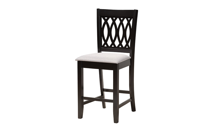 Kiara Modern Gray Fabric and Espresso Brown Finished Wood 5-Piece Pub Set