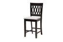 Kiara Modern Gray Fabric and Espresso Brown 5-Piece Pub Set Baxton