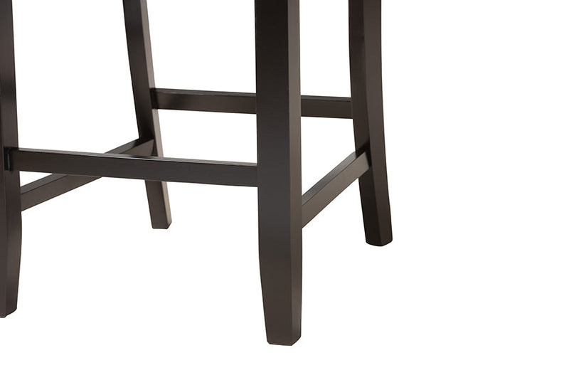 Kiara Modern Gray Fabric and Espresso Brown 5-Piece Pub Set Baxton