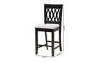Kiara Modern Gray Fabric and Espresso Brown Counter Stool Baxton