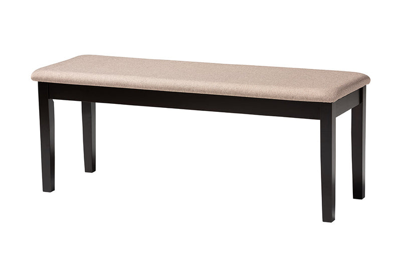 Oteria Modern Beige Fabric and Dark Brown 6-Piece Dining Set Baxton