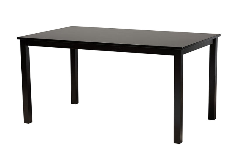 Oteria Modern Beige Fabric and Dark Brown 6-Piece Dining Set Baxton