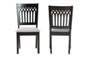 Oteria Modern Gray Fabric and Dark Brown 2Pc Dining Chair Set Baxton