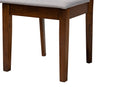Oteria Modern Gray Fabric and Walnut Brown 2Pc Dining Chair Set Baxton
