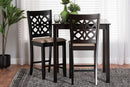 Lucy Modern Beige Fabric and Dark Brown 2Pc Counter Stool Set Baxton