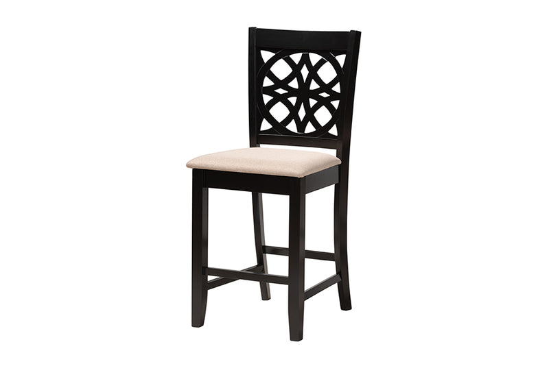 Lucy Modern Beige Fabric and Dark Brown Finished Wood 5-Piece Pub Set