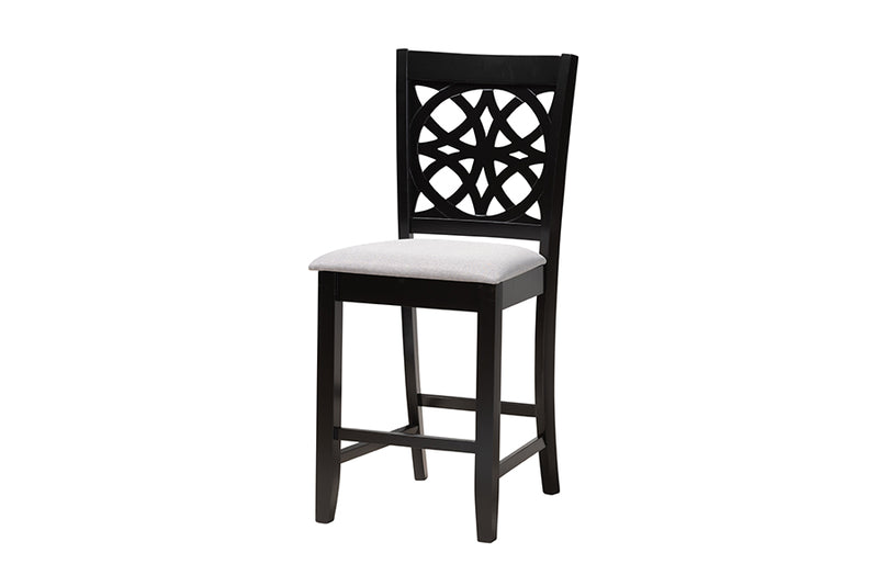 Lucy Modern Gray Fabric and Dark Brown Finished Wood 5-Piece Pub Set