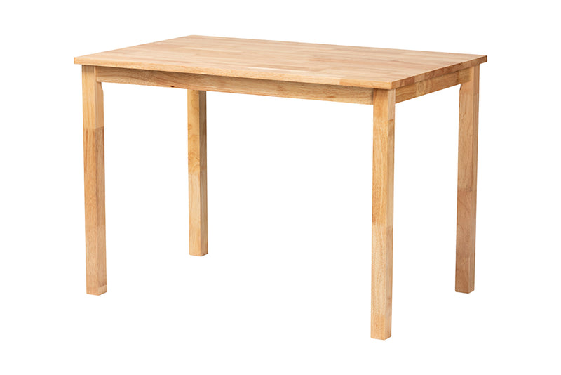 Nariko Mid-Century Gray Fabric and Natural Brown Finished Wood 5-Piece Dining Set