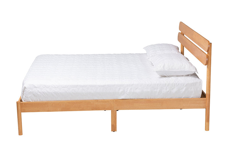 Cassidy Japandi Sandy Brown Queen Size Platform Bed Baxton