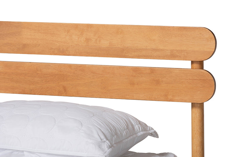 Cassidy Japandi Sandy Brown Queen Size Platform Bed Baxton