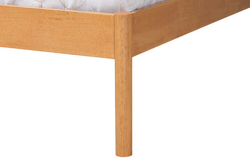 Cassidy Japandi Sandy Brown Queen Size Platform Bed Baxton