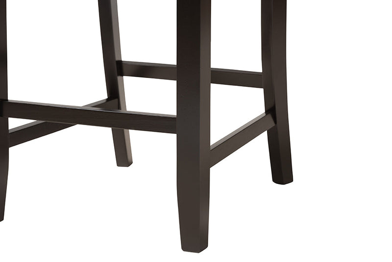 Silas Modern Beige Fabric and Espresso Brown Counter Stool Baxton