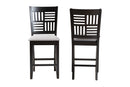 Marin Modern Gray Fabric and Dark Brown 2Pc Counter Stool Set Baxton