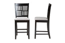 Marin Modern Gray Fabric and Dark Brown 2Pc Counter Stool Set Baxton
