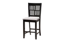 Marin Modern Gray Fabric and Dark Brown 5-Piece Pub Set Baxton