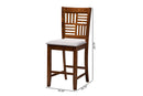 Marin Modern Gray Fabric and Walnut Brown 2Pc Counter Stool Set Baxton