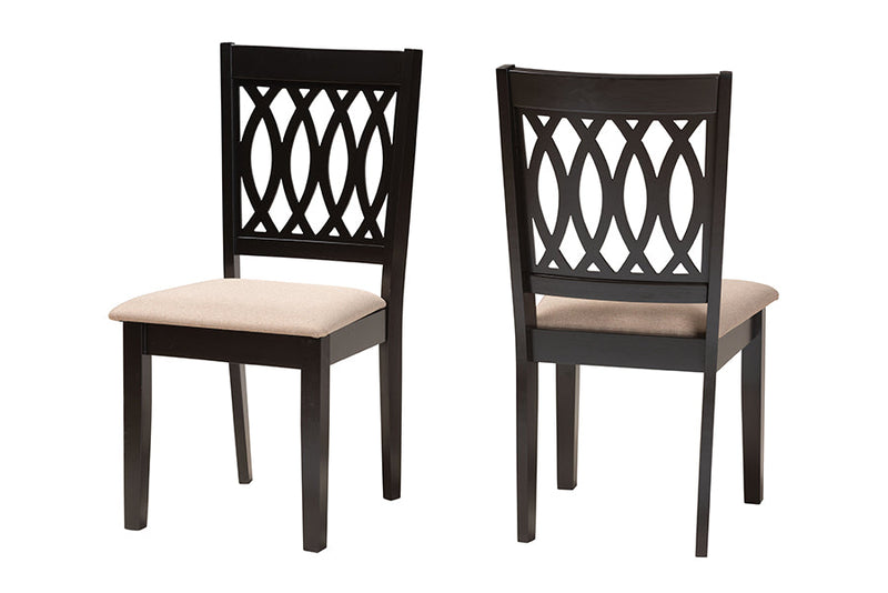Kiara Modern Beige Fabric and Espresso Brown Dining Chair Baxton