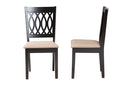 Kiara Modern Beige Fabric and Espresso Brown Dining Chair Baxton