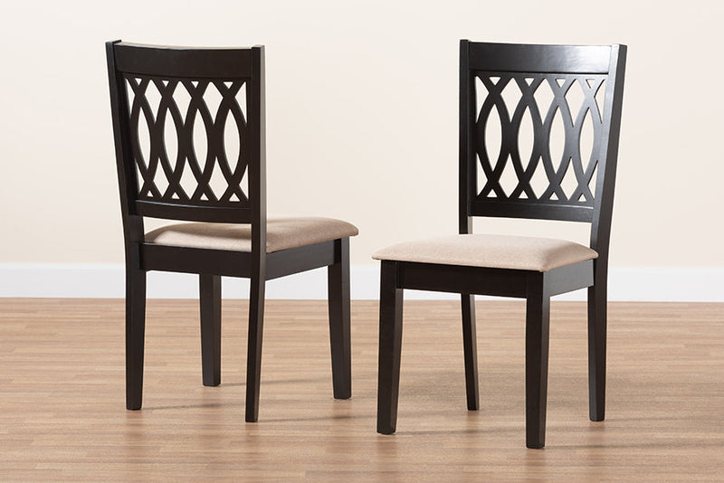 Kiara Modern Beige Fabric and Espresso Brown Dining Chair Baxton