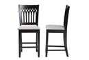 Oteria Modern Gray Fabric and Dark Brown 2Pc Counter Stool Set Baxton