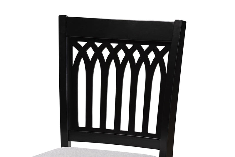 Oteria Modern Gray Fabric and Dark Brown 2Pc Counter Stool Set Baxton