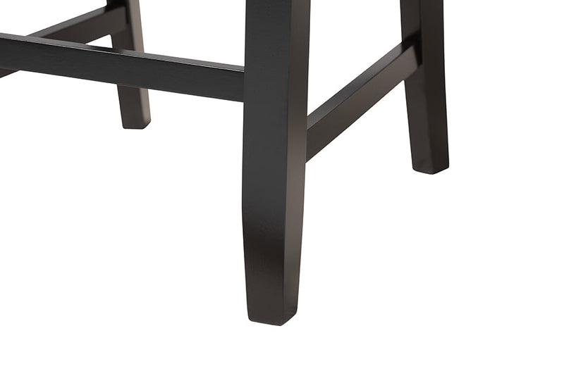 Oteria Modern Gray Fabric and Dark Brown 5-Piece Pub Set Baxton
