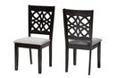 Lucy Modern Gray Fabric and Dark Brown 2Pc Dining Chair Set Baxton