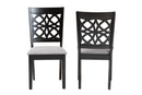 Lucy Modern Gray Fabric and Dark Brown 2Pc Dining Chair Set Baxton