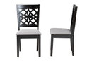 Lucy Modern Gray Fabric and Dark Brown 2Pc Dining Chair Set Baxton