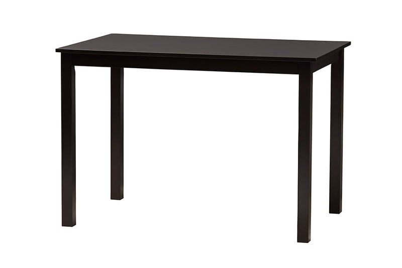 Lucy Modern Gray Fabric and Dark Brown 5-Piece Dining Set Baxton