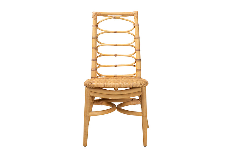 Flora Modern Bohemian Natural Rattan Dining Chair