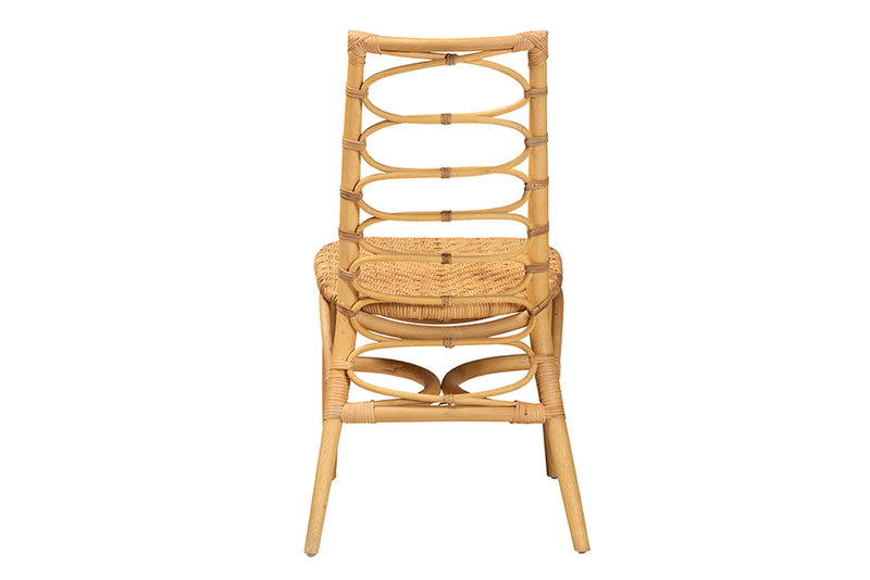 Flora Modern Bohemian Natural Rattan Dining Chair