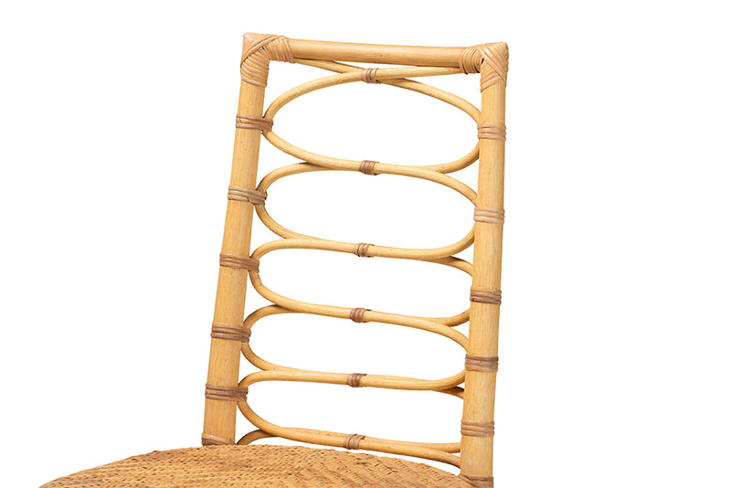 Flora Modern Bohemian Natural Rattan Dining Chair