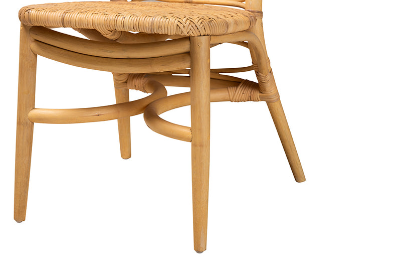 Flora Modern Bohemian Natural Rattan Dining Chair