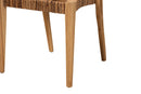 Wanda Natural Brown Teak Wood and Seagrass 2Pc Dining Chair Set Baxton