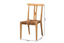 Wanda Natural Brown Teak Wood and Seagrass 2Pc Dining Chair Set Baxton