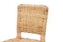 Caramay Dark Brown and Natural Rattan 2Pc Dining Chair Set Baxton