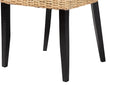 Caramay Dark Brown and Natural Rattan 2Pc Dining Chair Set Baxton