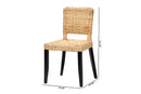 Caramay Dark Brown and Natural Rattan 2Pc Dining Chair Set Baxton