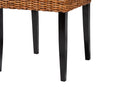 Powers Dark Brown and Natural Rattan 2Pc Dining Chair Set Baxton