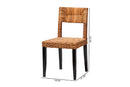 Powers Dark Brown and Natural Rattan 2Pc Dining Chair Set Baxton