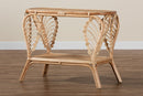 Lisa Natural Brown Rattan 2-Tier Console Table Baxton