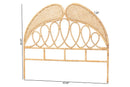 Alana Natural Brown Rattan Queen Size Standalone Headboard Baxton