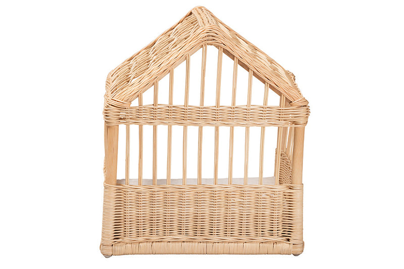 Savino Natural Brown Rattan Pet Bed Baxton