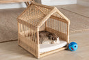 Savino Natural Brown Rattan Pet Bed Baxton