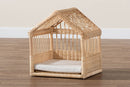 Savino Natural Brown Rattan Pet Bed Baxton