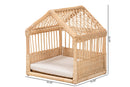 Savino Natural Brown Rattan Pet Bed Baxton