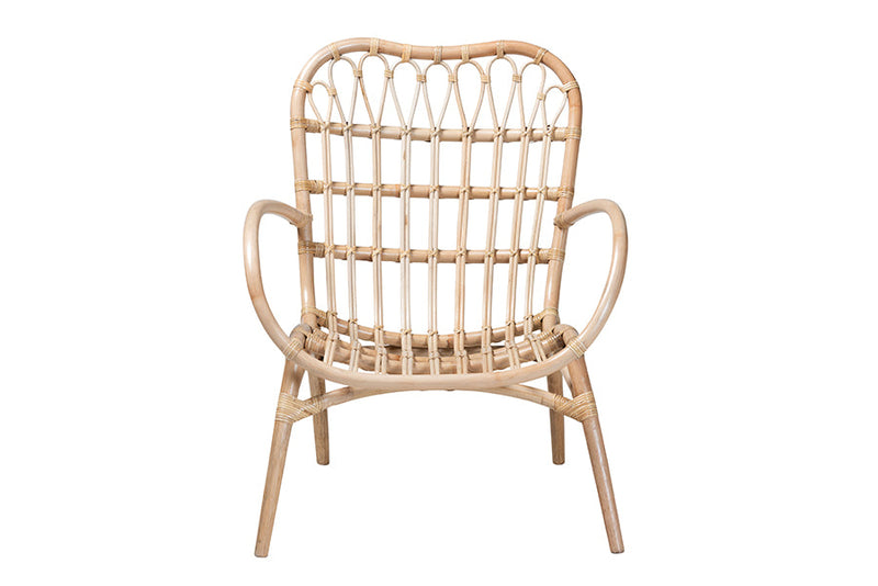 Imogene Natural Brown Rattan Arm Chair Baxton